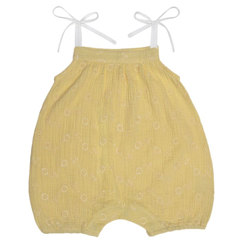 Jules & Juliette - Baby Girl Mila Embroidered Romper - Yellow