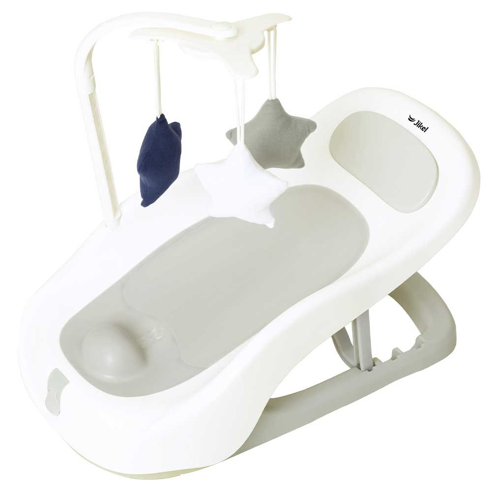 Jikel - Scrub Folding Bath Booster Chair - Grey