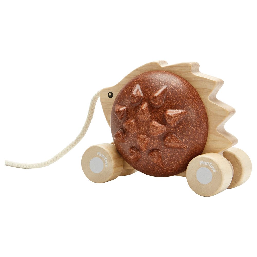 Plan Toys - Pull-Along Hedgehog - Brown