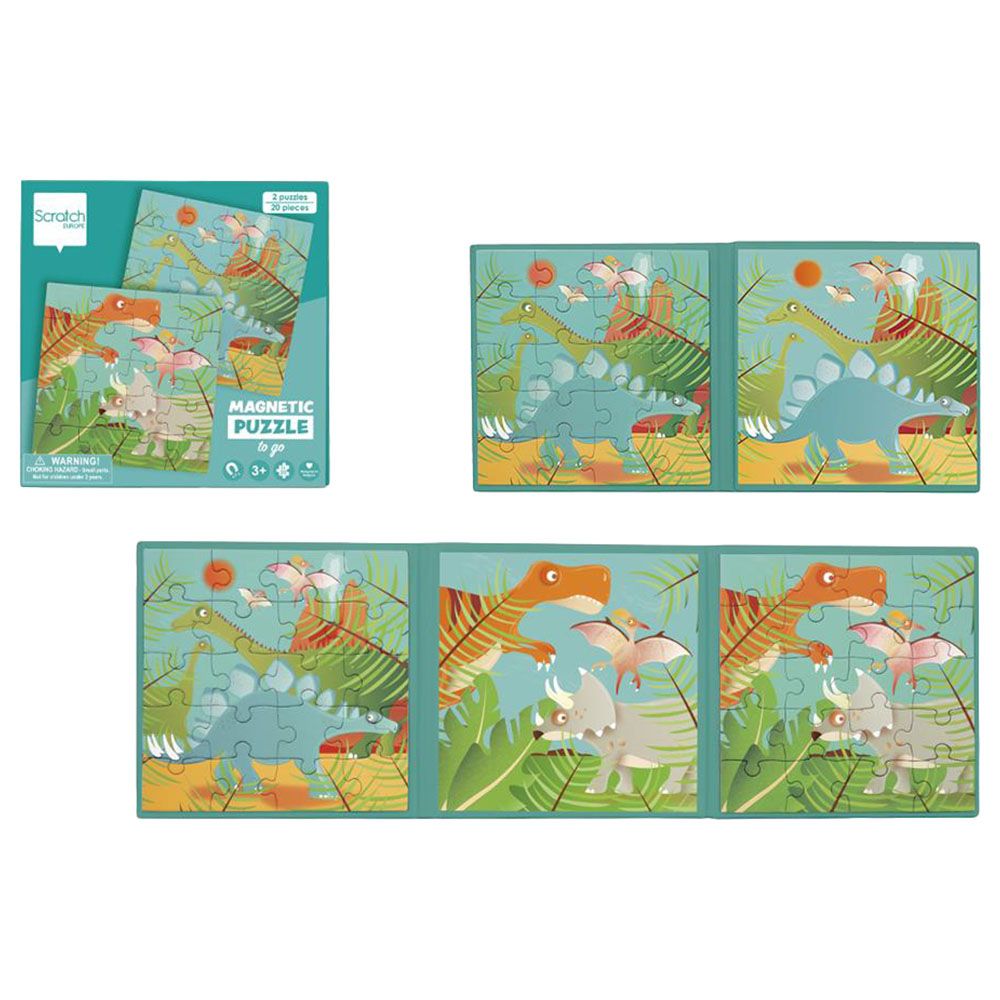 Scratch Europe - Magnetic Puzzle Book To Go Dinosaurs