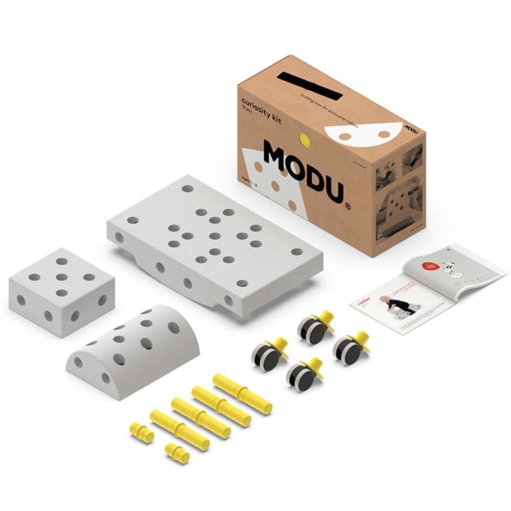 MODU - Curiosity Kit - Yellow Pegs & Grey Blocks - 15pcs