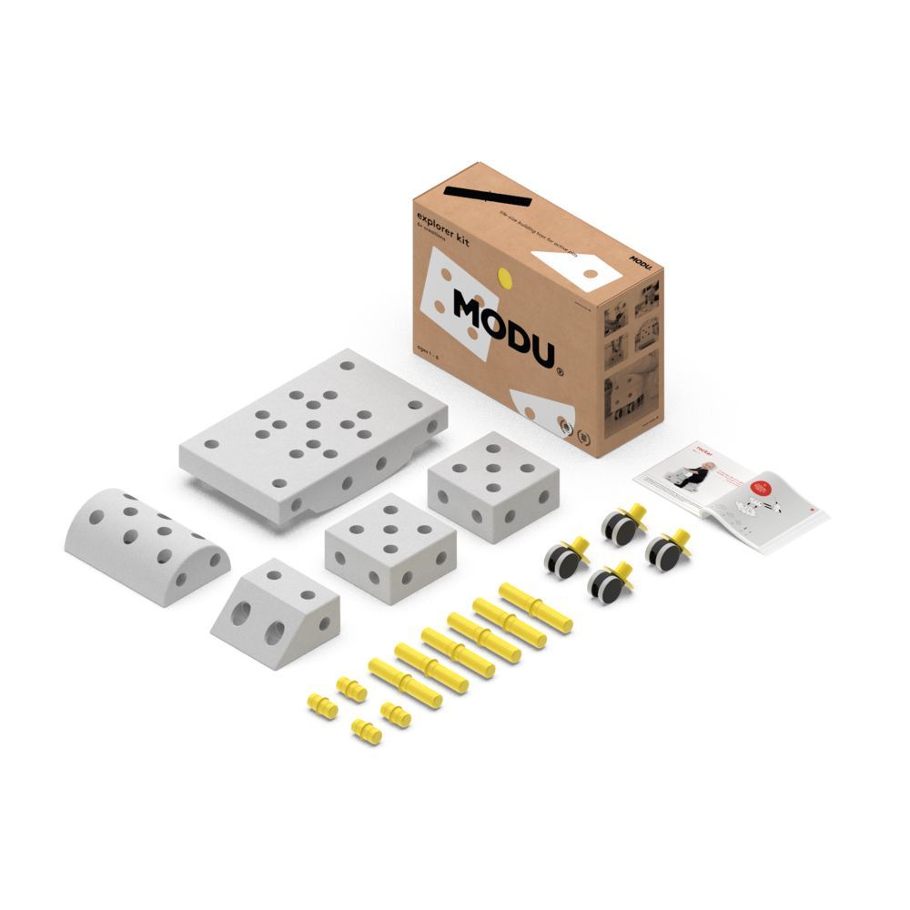 MODU - Explorer Kit - Yellow Pegs & Grey Blocks - 21pcs