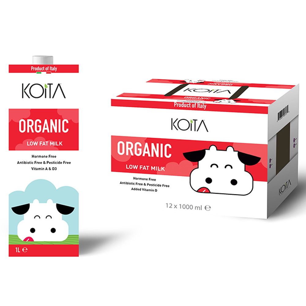 Koita Organic Low Fat Milk (1L x 12)