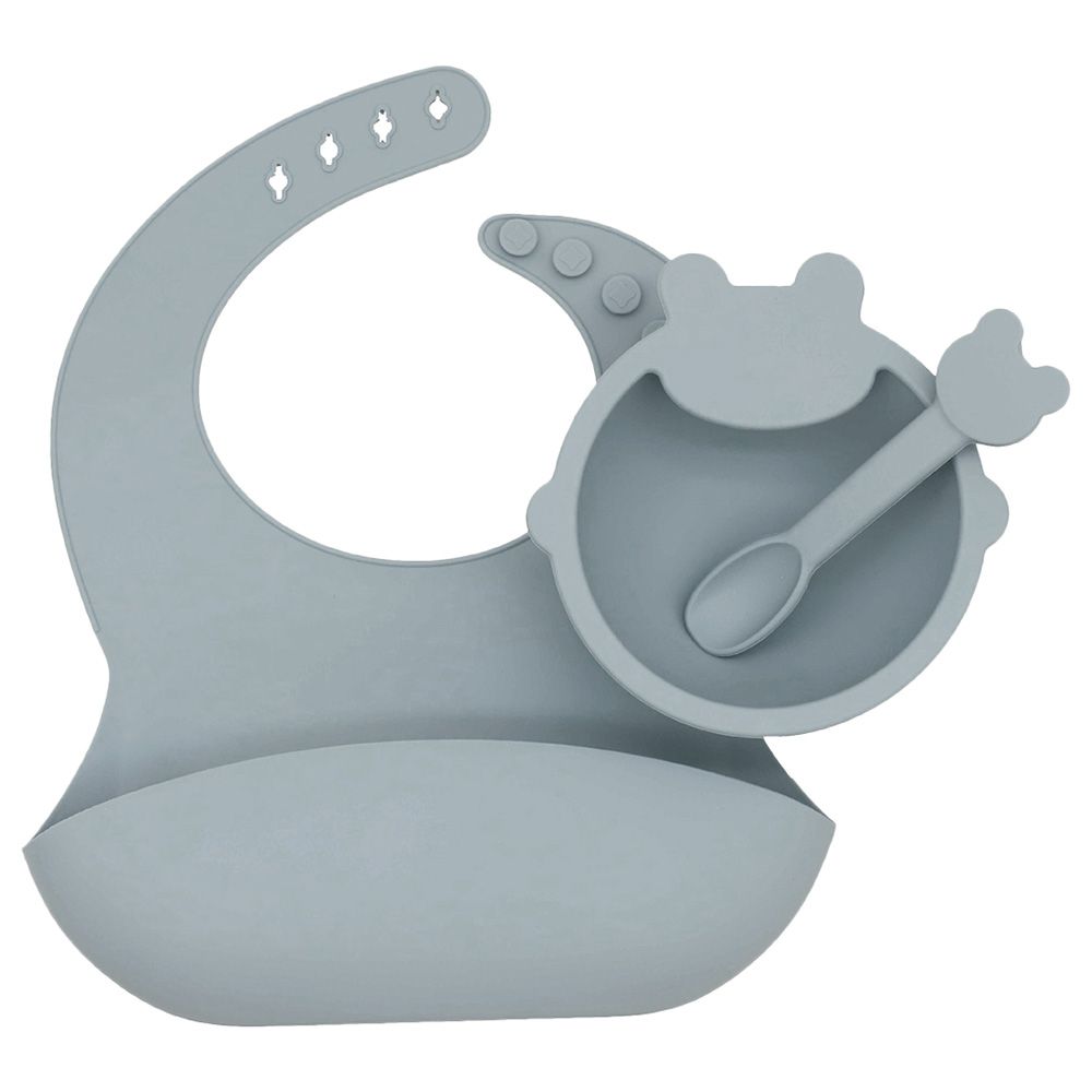 Cherubs - Silicone Baby Feeding Plate Set - Grey