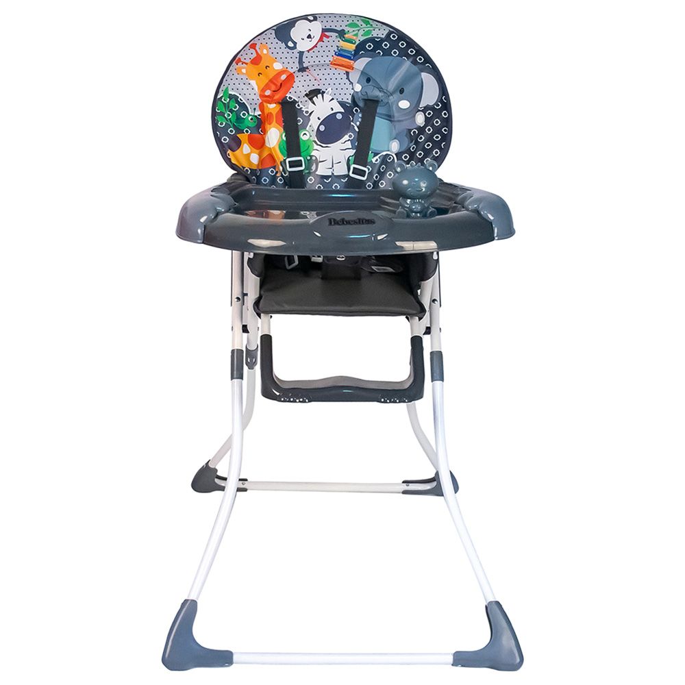 Bebesitos - Portable Baby Highchair W/ Large Food Tray And Music Toy - Grey