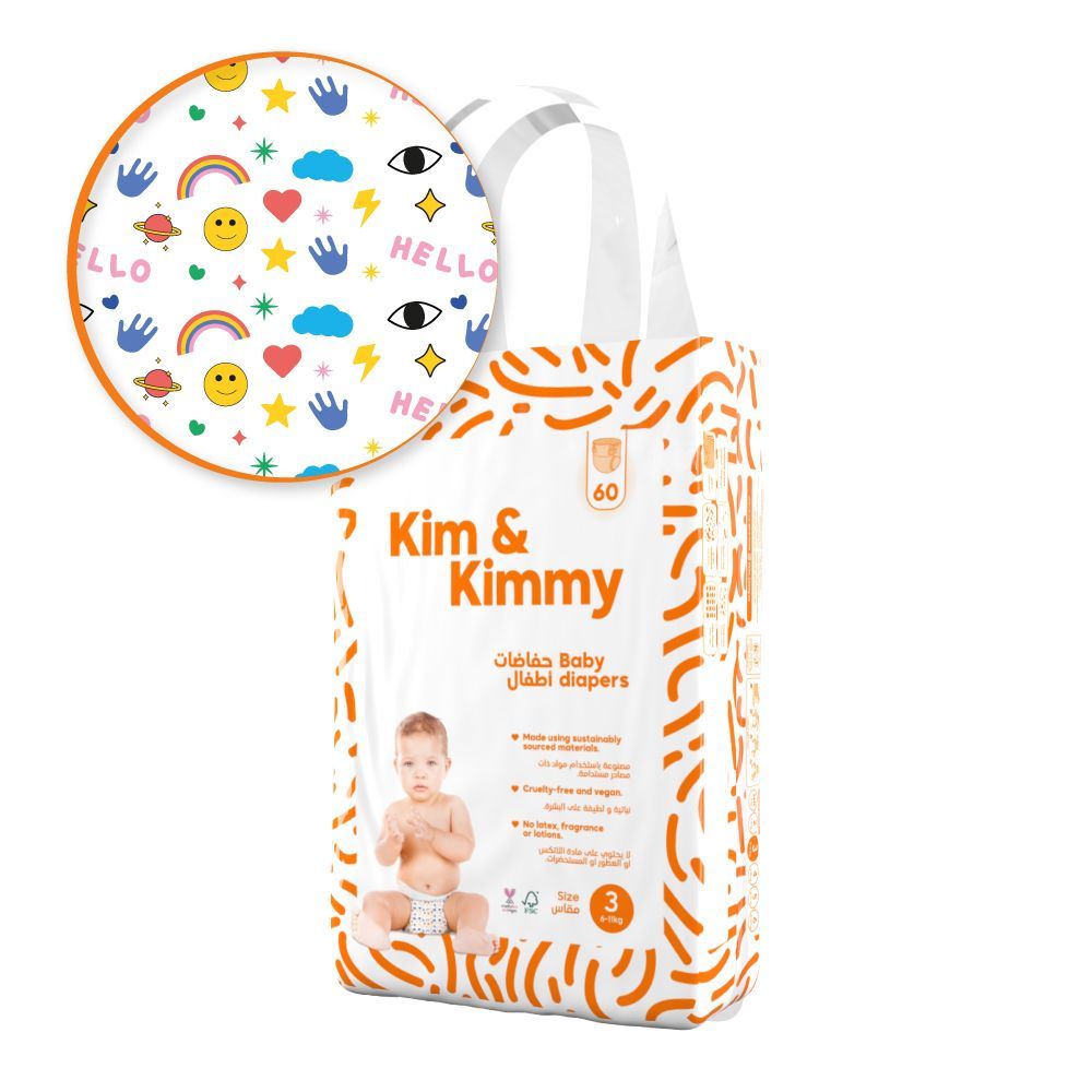 Kim & Kimmy - Funny Icons Diapers - 6-11kg - Size 3 - 60pcs