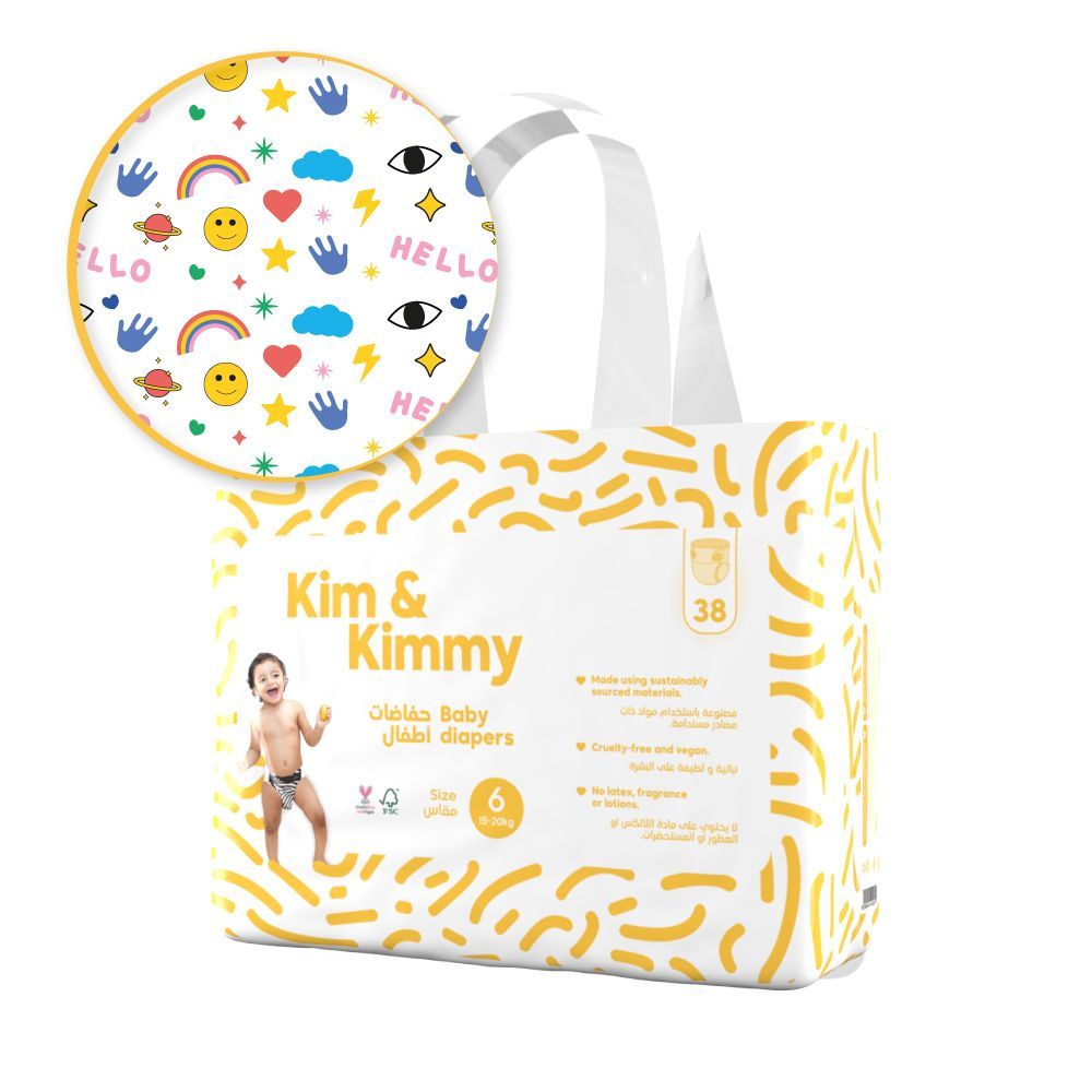 Kim & Kimmy - Funny Icons Diapers 15-20kg Size 6 - 38pcs