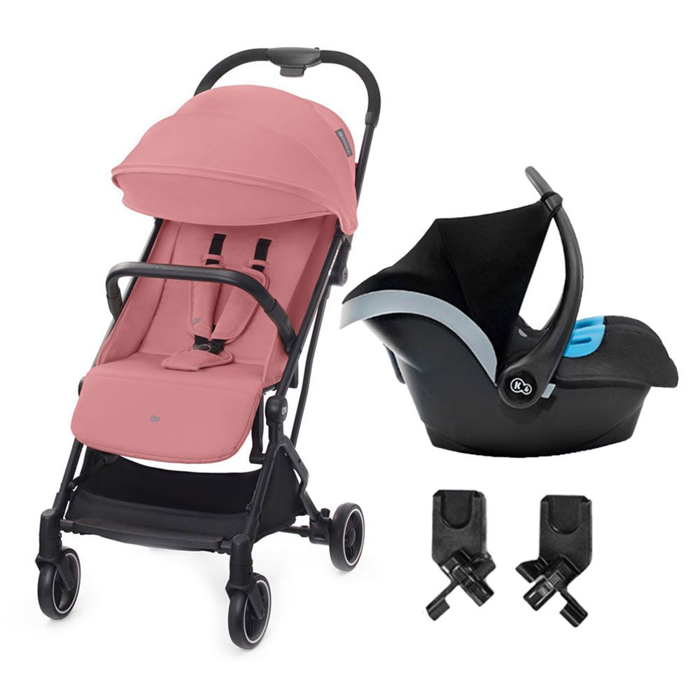 Kinderkraft - 2 in1 Indy2 Lightweight Stroller + Mink Car Seat - Dahlia Pink