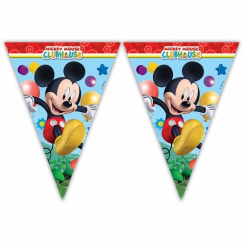 Playful Mickey Triangle Flag Banner