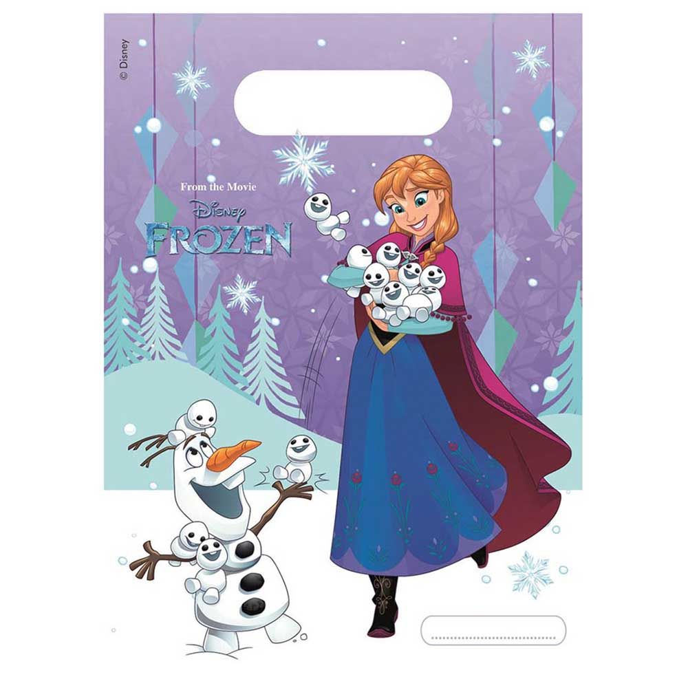 Disney Frozen Snowflakes Plastic Party Bags 6pcs