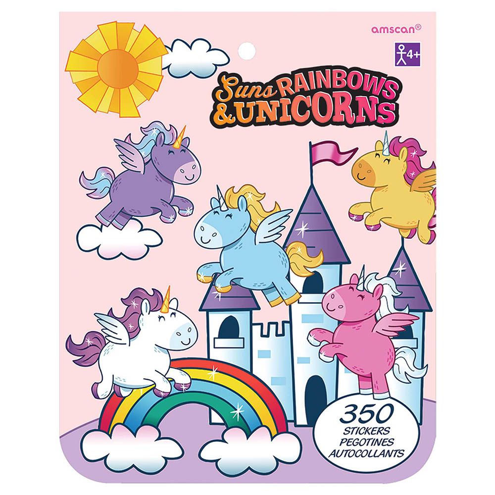 Amscan - Sun, Rainbow And Unicorn Sticker Book