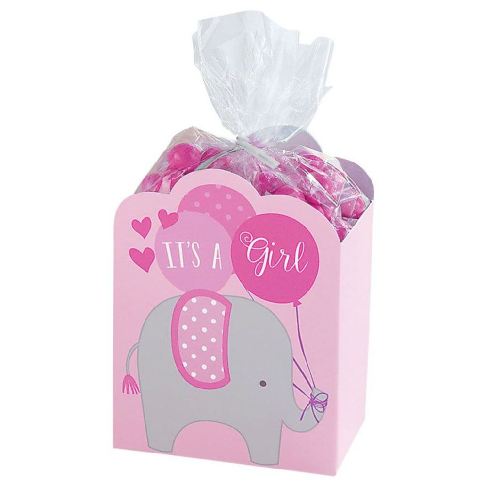 Amscan - Baby Shower Pink Favor Box Kit 8pcs