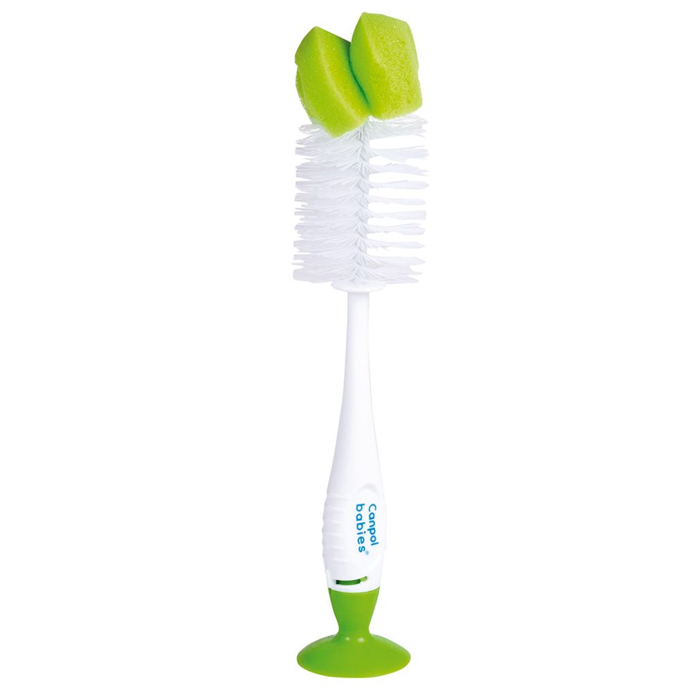 Canpol - Bottle & Teat Brush W/ Suction Ring - Green