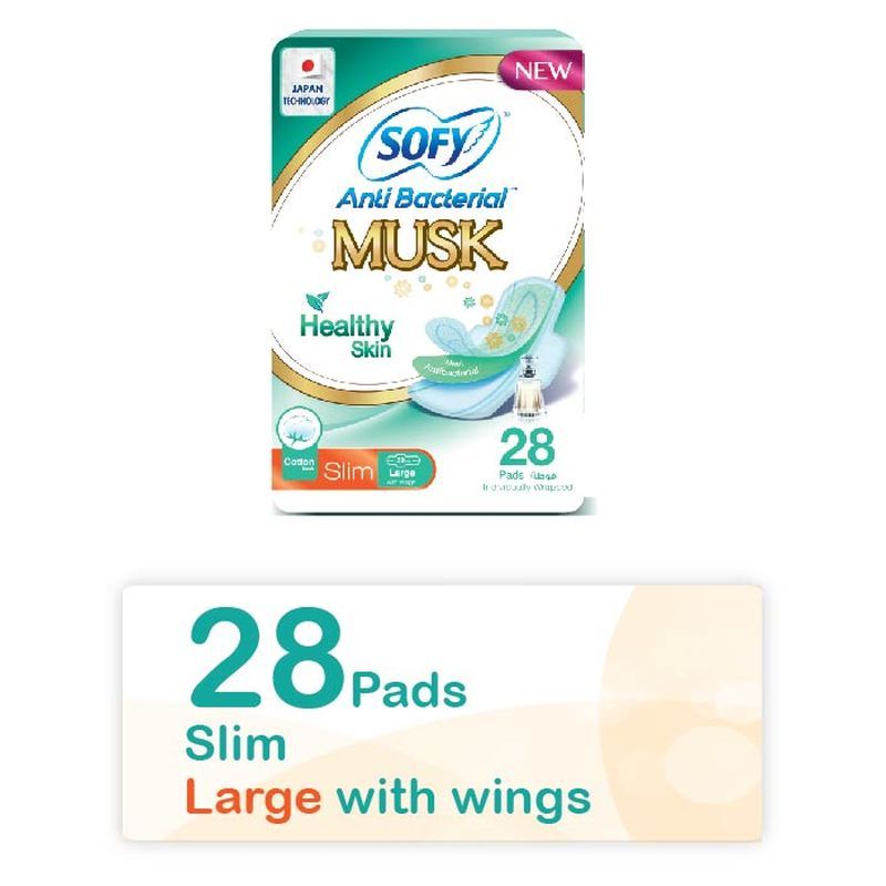 Sofy - Anti-Bacterial Musk Pads 29cm 28 Pads