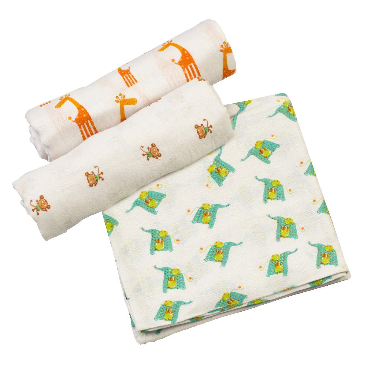 Little West Street - Baby Jungle Jive Swaddles Set