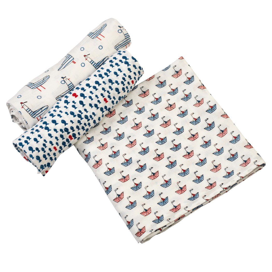 Little West Street - Baby Nautical Swaddles Set