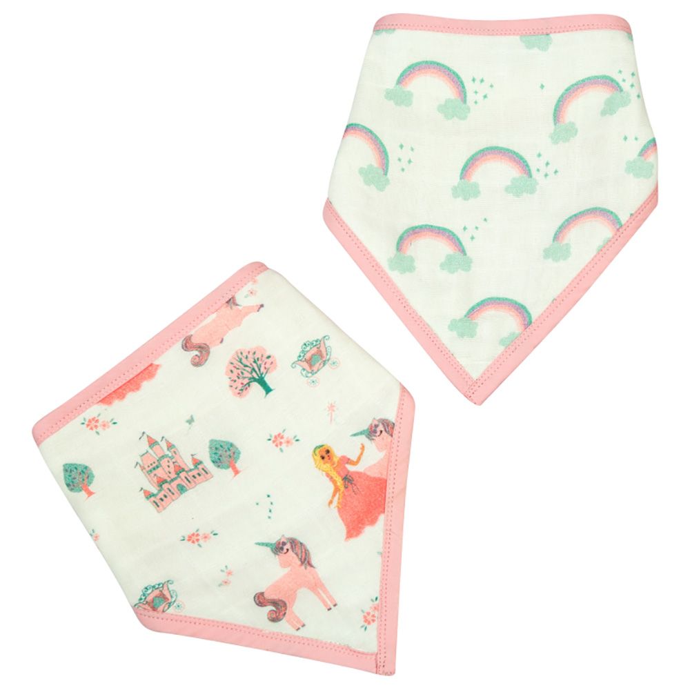 Little West Street - Fairytale Bandana Bib Set - Pink