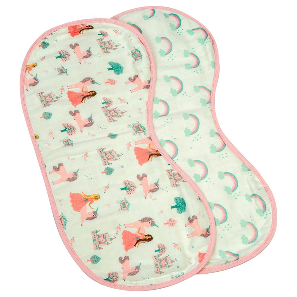 Little West Street - Fairytale Burp Cloth & Bib Set - Pink