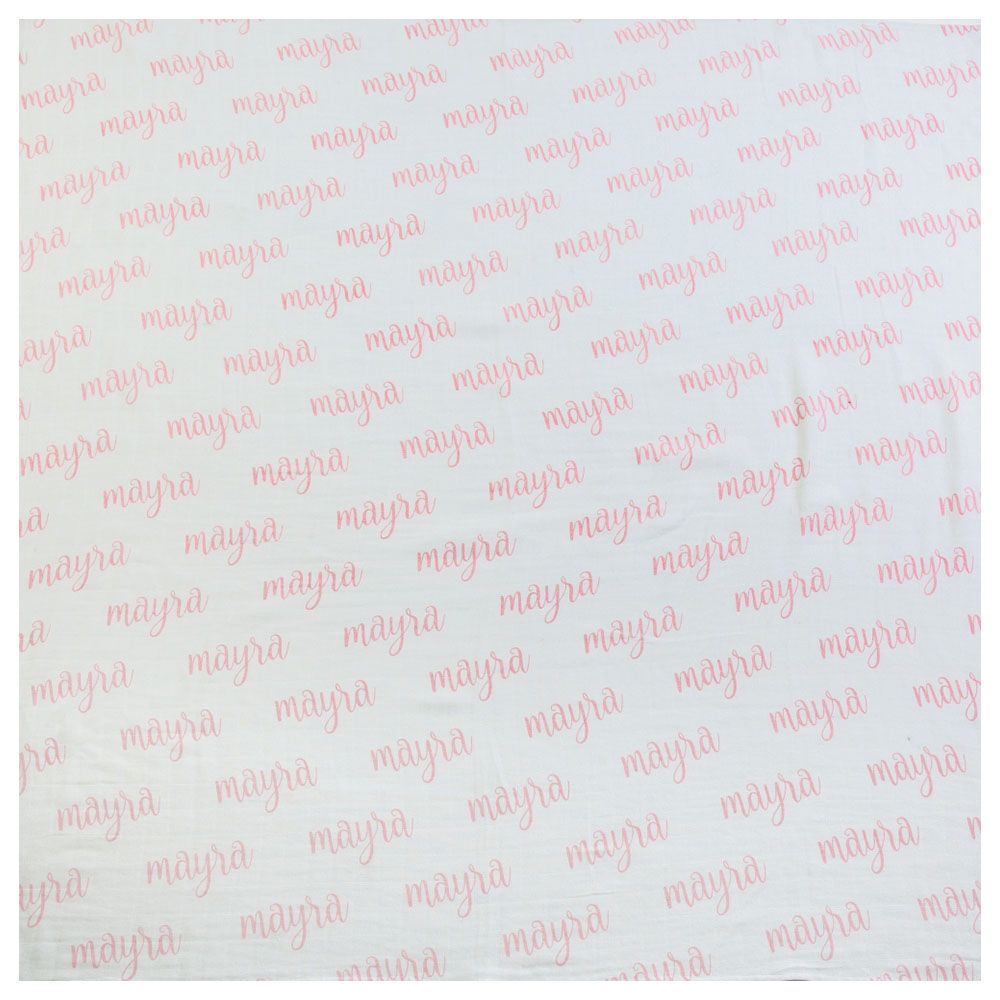 Little West Street - Personalized Name Organic Swaddle Pink