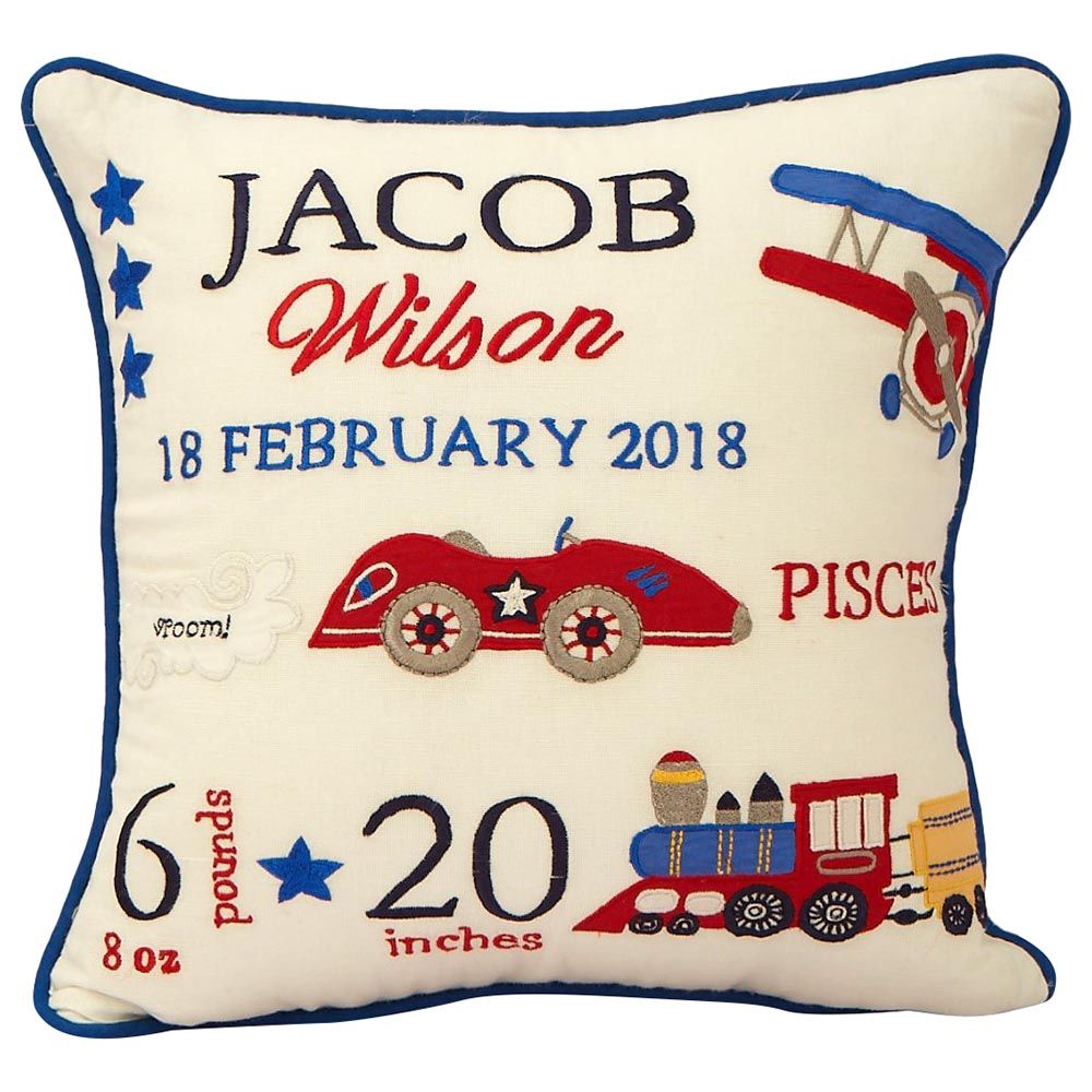 Little West Street - Off-We-Go Birth Pillow - Navy Blue