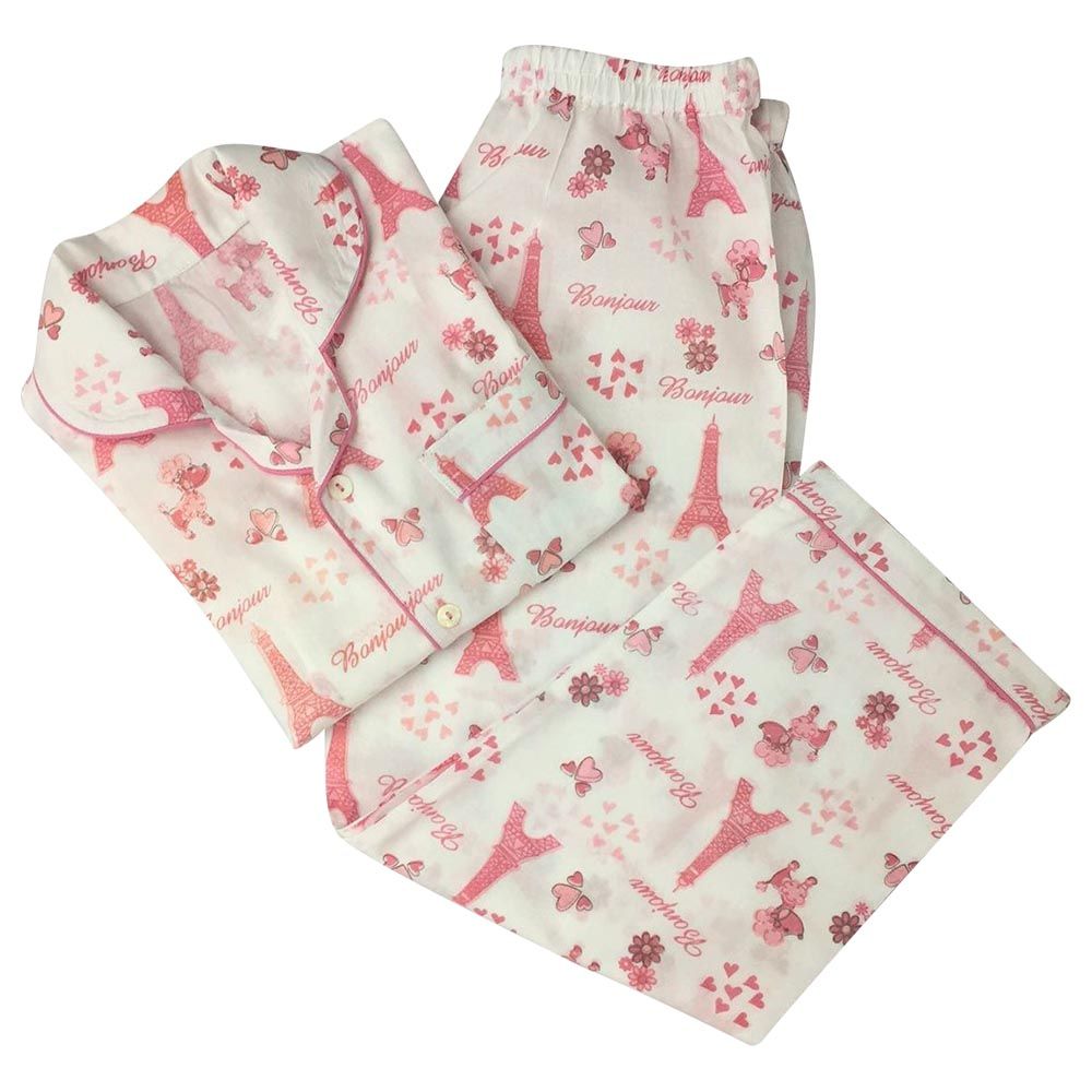 Little West Street - Paris Pajama Set - White