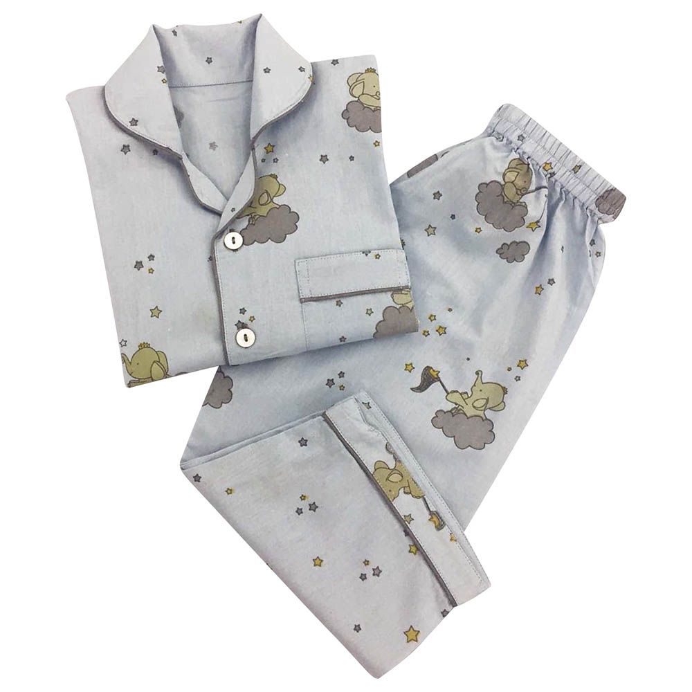 Little West Street - Starry Night Pajama Set - Grey