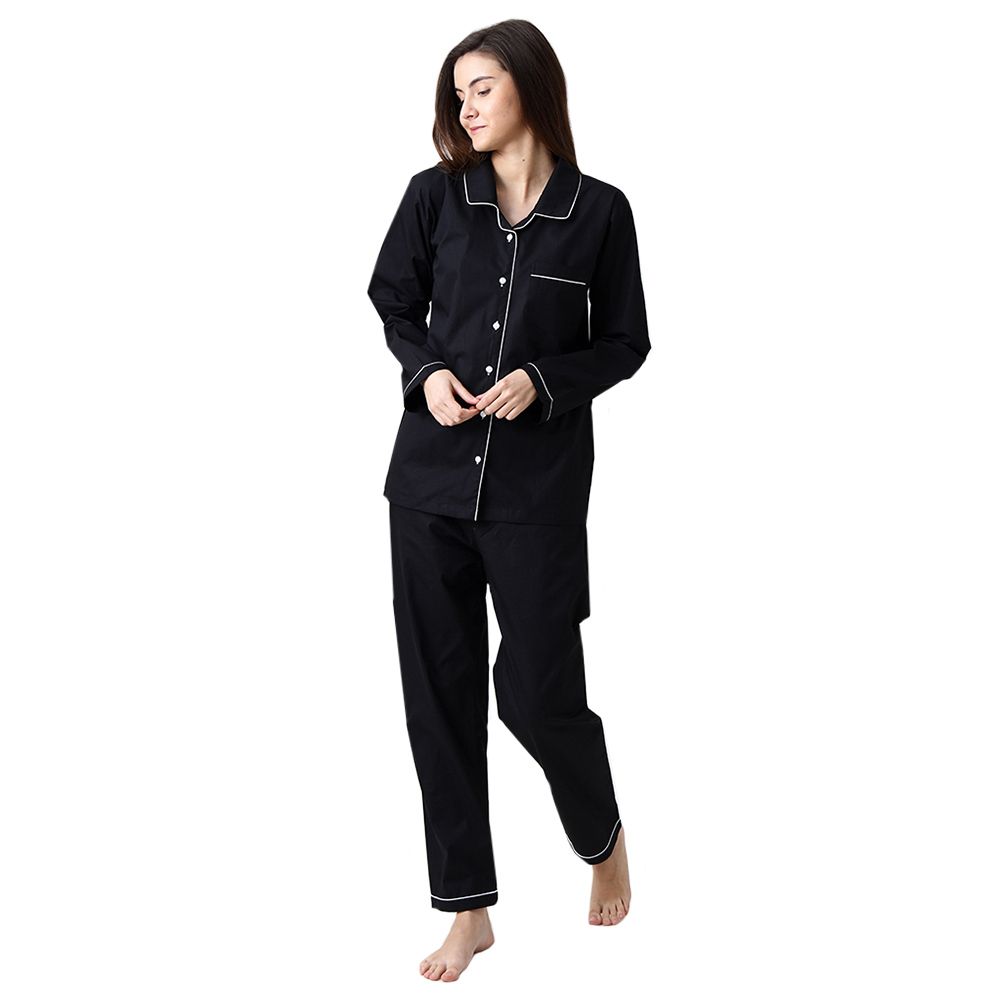 Little West Street - Women Classic Black Pajama Set