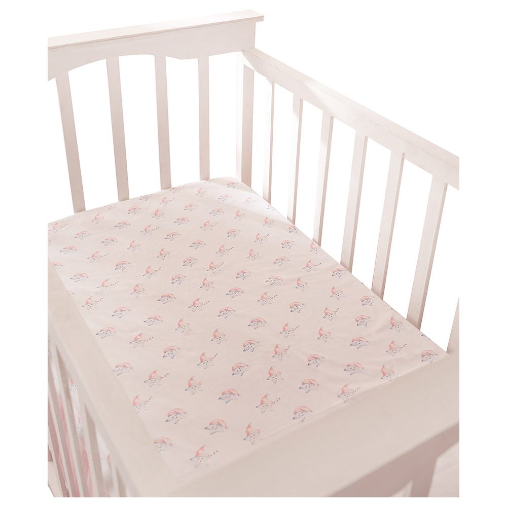 Little West Street - Organic Sleepy Star Pink Crib Sheet