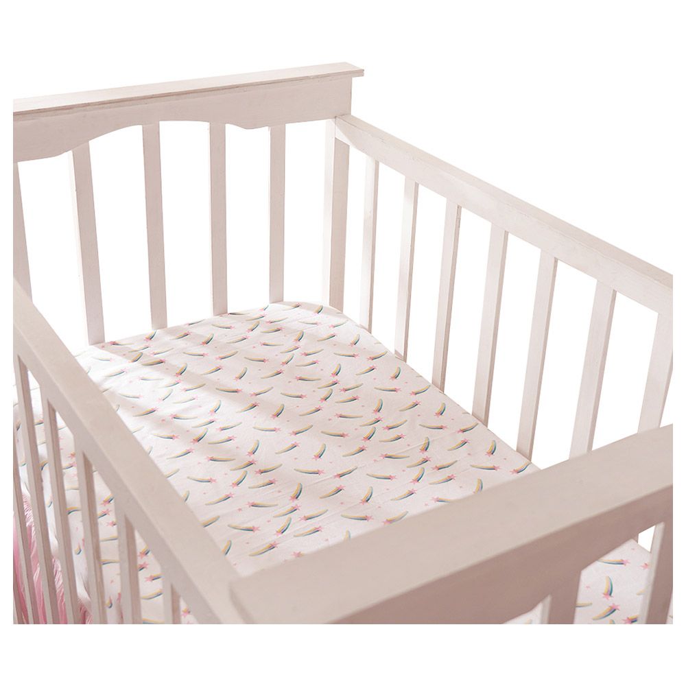 Little West Street - Shooting Stars Crib Sheet - White