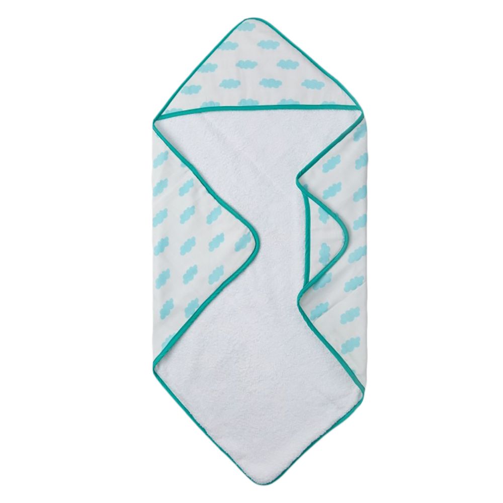 Little West Street - Cloud Printed Hooded Towel - White