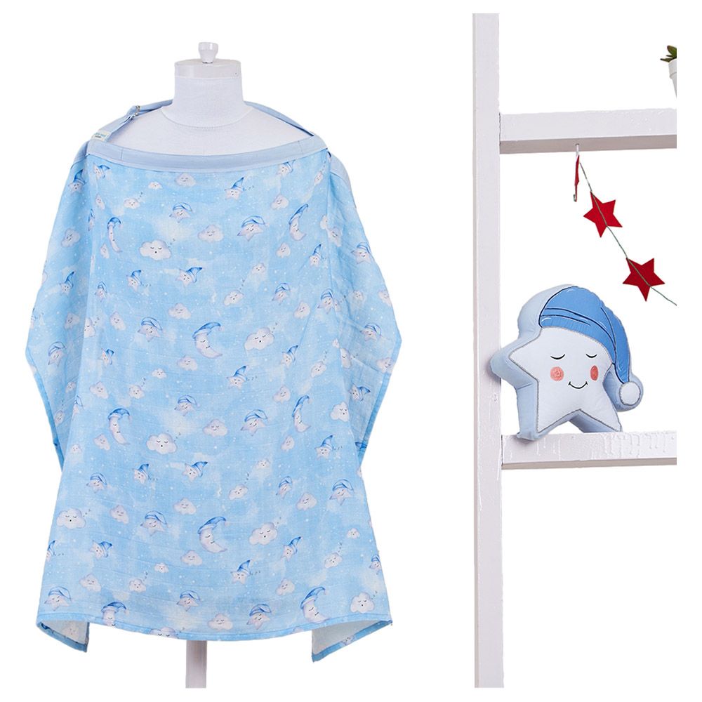 Little West Street - Celestial Blue Muslin Nursing Cover