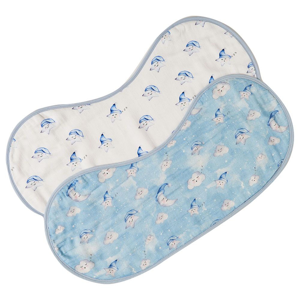 Little West Street - Celestial Blue Burp Cloth/Bib Set