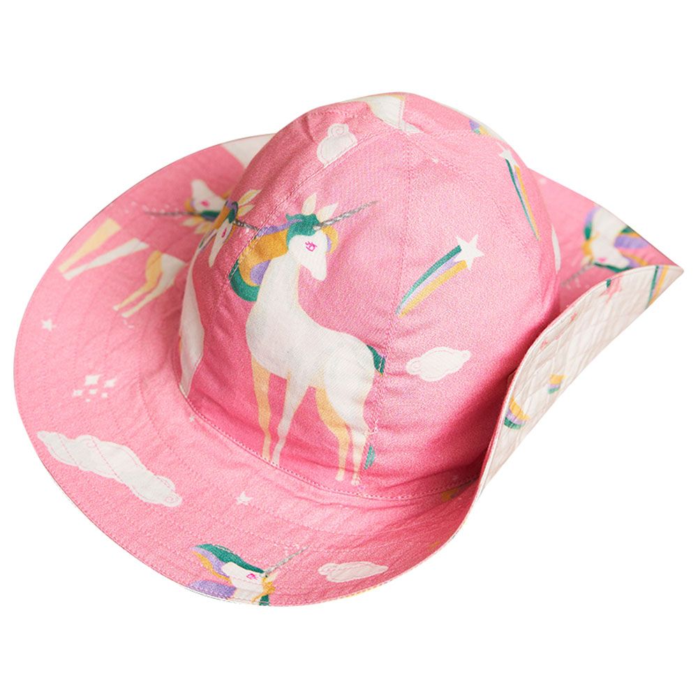 Little West Street - Unicorns Organic Sun Hat - Pink