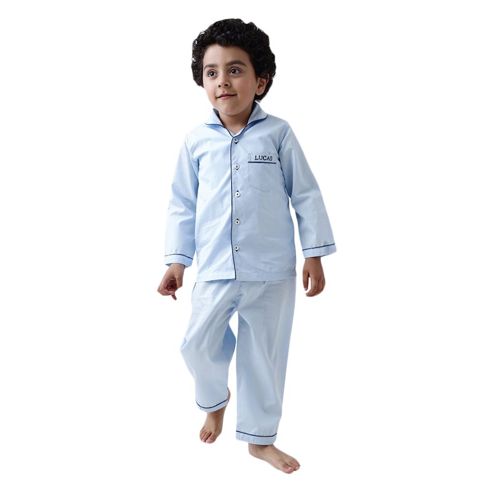 Little West Street Embroidered Pajama 2-pc Set  Blue