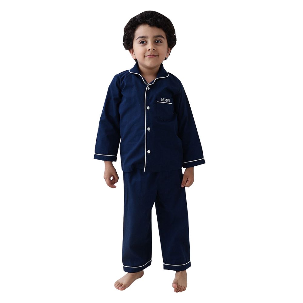 Little West Street Solid James Pajama 2-pc Set Navy