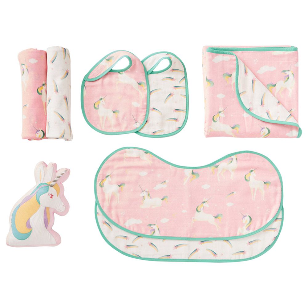 Little West Street - Unicorns Gift Hamper-8pcs - Pink/Green