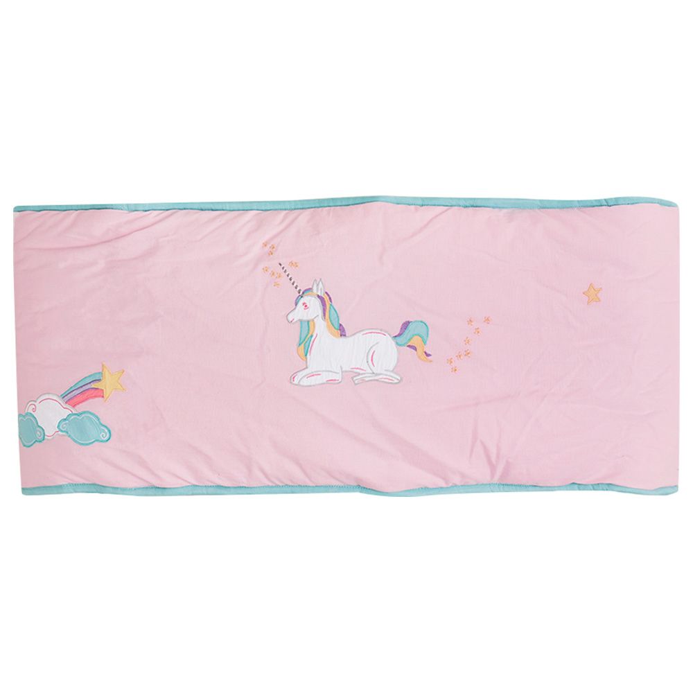 Little West Street - Unicorns Reversible Bumper - Pink