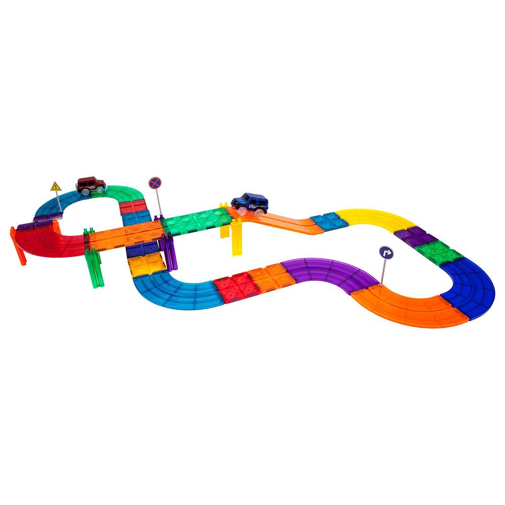 Picasso Tiles - Racing Track Set w/ Led Cars - 30pcs