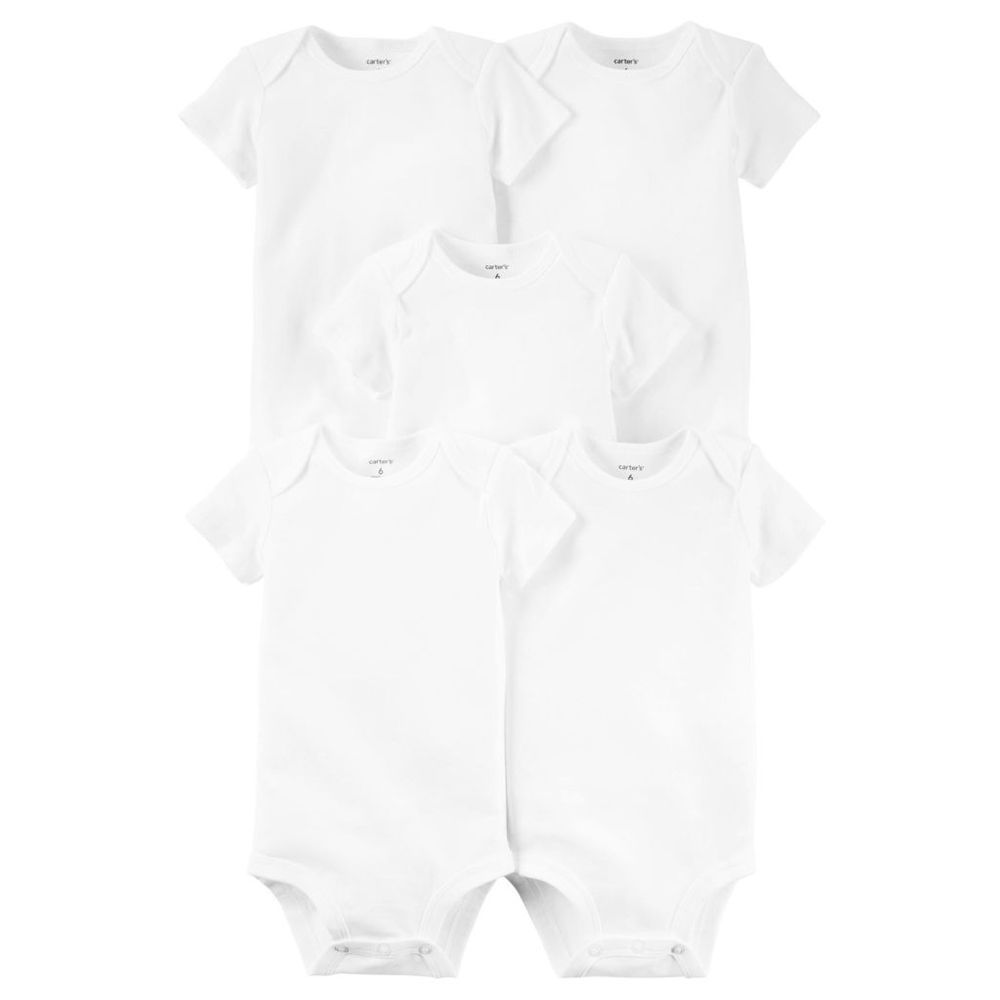 Carters - 5-Pack Short-Sleeve Bodysuits - White