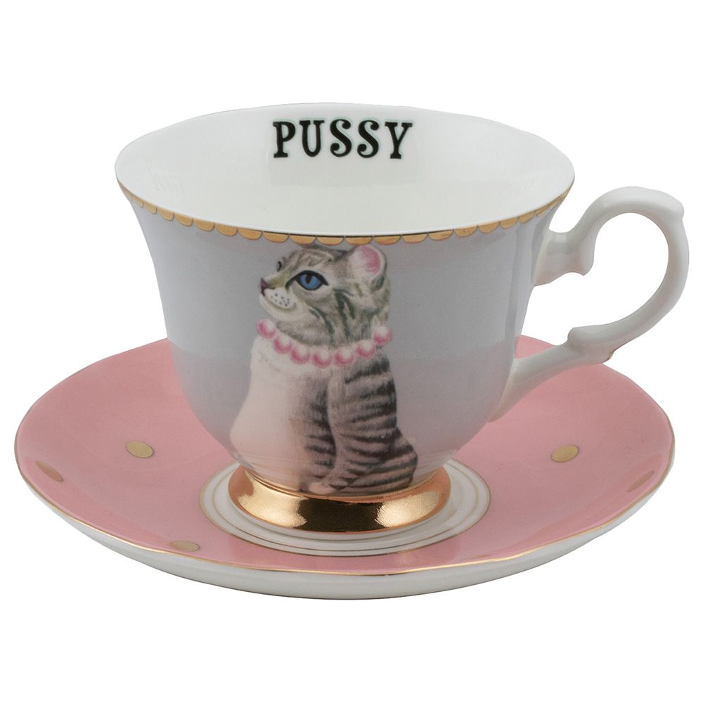 Yvonne Ellen - Teacup & Saucer - Pussy Cat