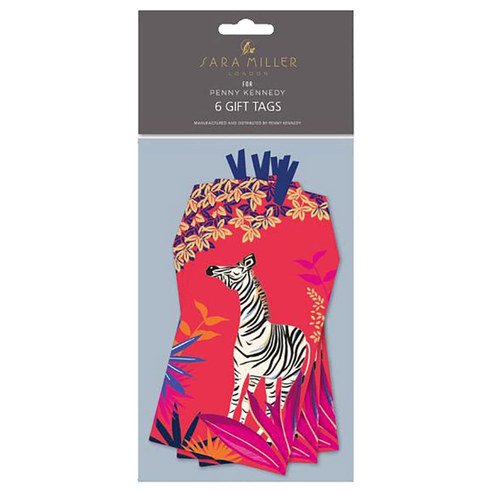 Sara Miller - Zebra Gift Tag Pack Of 6