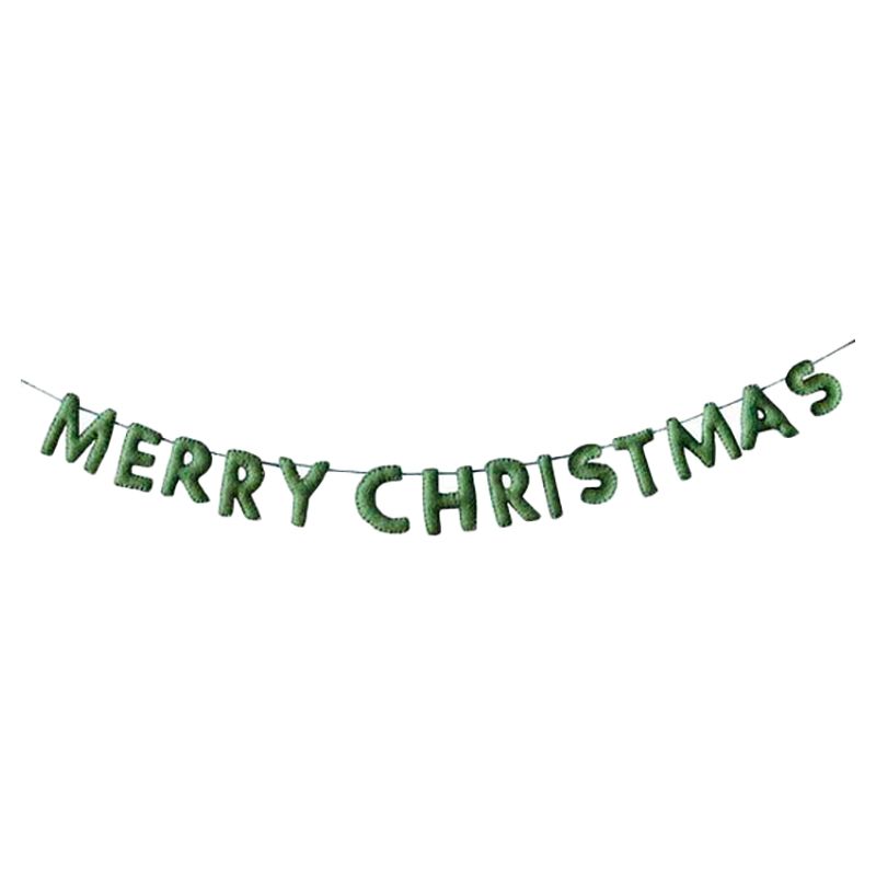 Ginger Ray - Felt Merry Christmas Bunting Banner - Green