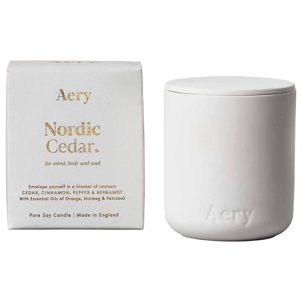 Aery - Nordic Cedar Candle - White 