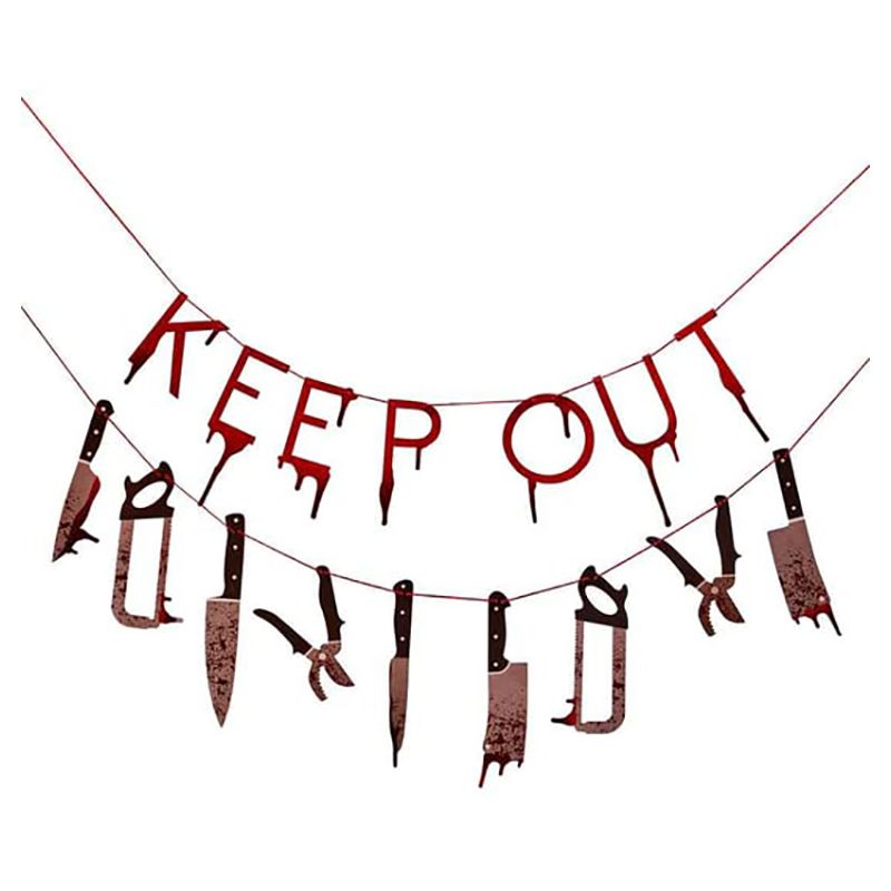 Ginger Ray - Keep Out Blood Drip Bunting - Red