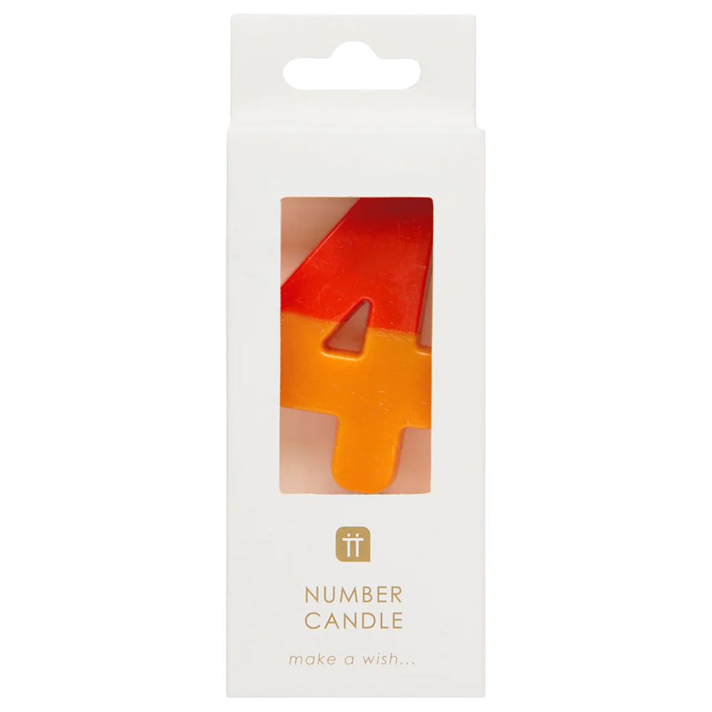 Talking Tables - We Heart Birthdays Candle - 4 - Orange