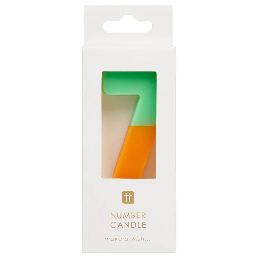 Talking Tables - We Heart Birthdays Candle - 7 - Orange