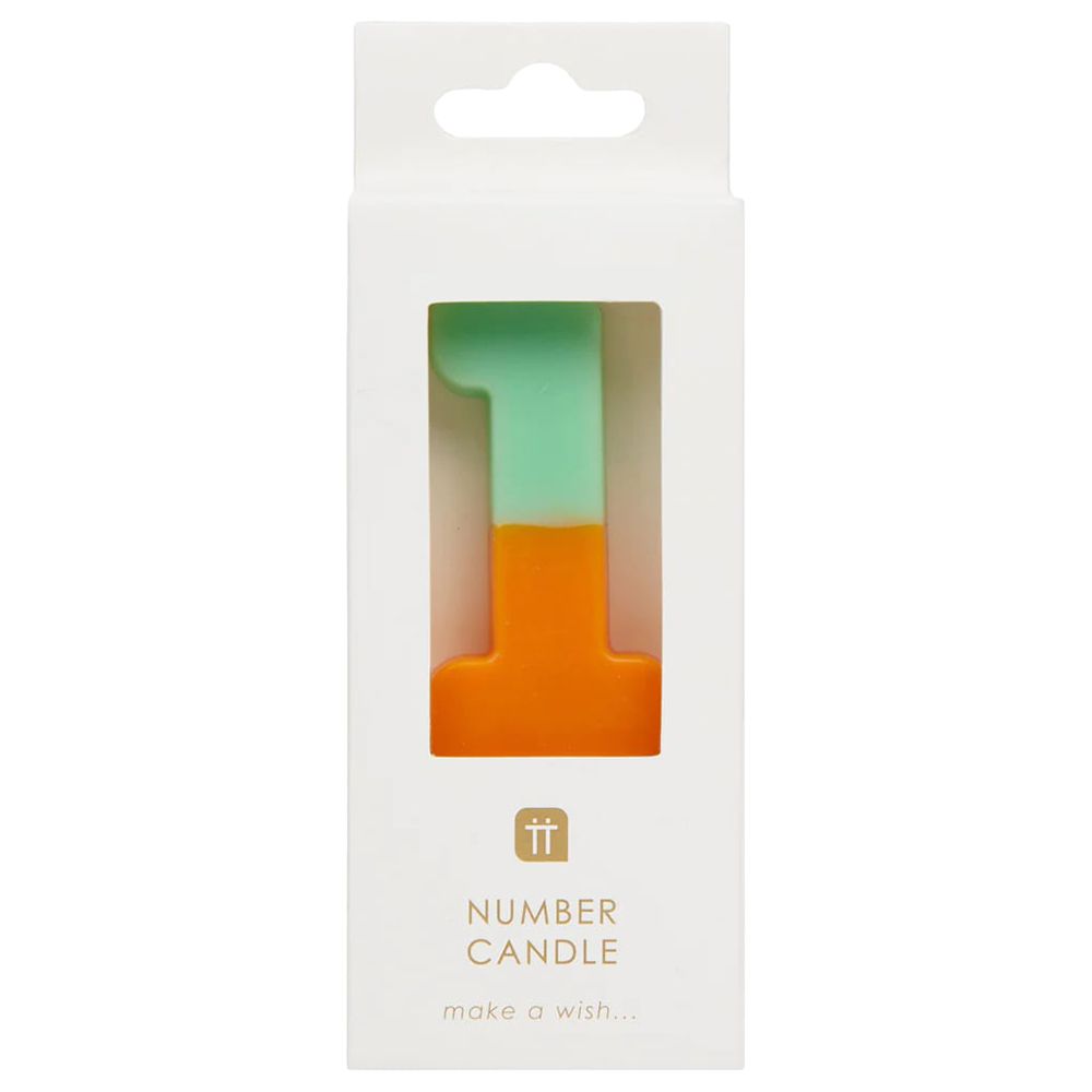 Talking Tables - We Heart Birthdays Candle - 1 - Orange