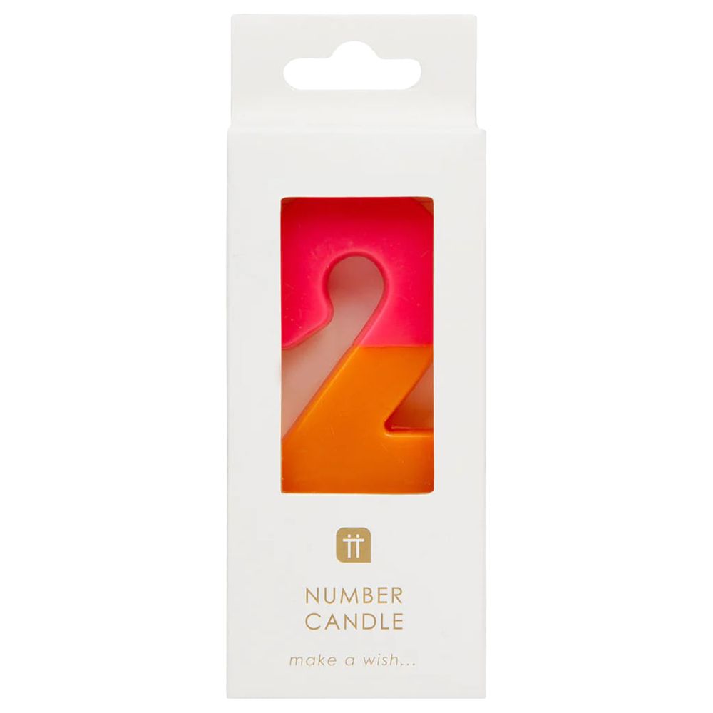 Talking Tables - We Heart Birthdays Candle - 2 - Orange