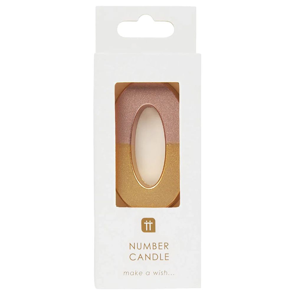 Talking Tables - Dipped Number Candle - 0 - Rose Gold