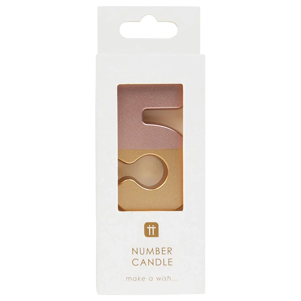 Talking Tables - Dipped Number Candle - 5 - Rose Gold